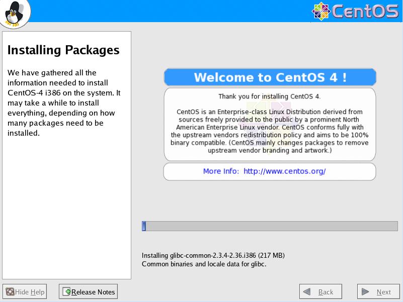 CentOS4.5 英語版 Installing Packages GUI2